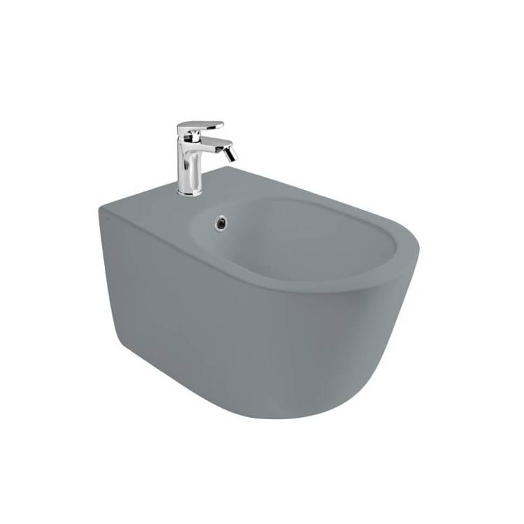 Биде AXA Eva 8802009 подвесное 550х360мм, 1 отверстие под смеситель, Grey Matt