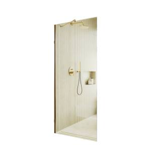 Душевая перегородка MaybahGlass MGD-695-3ш 79x195, стекло прозрачное 8 мм, профиль золото