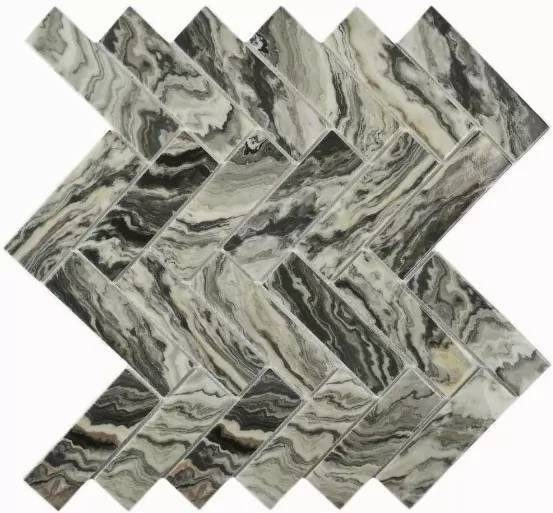 Мозаика Bonaparte Стеклянная Мозаика Hadar Grey 3x9.8x4.5 26.8x28.6