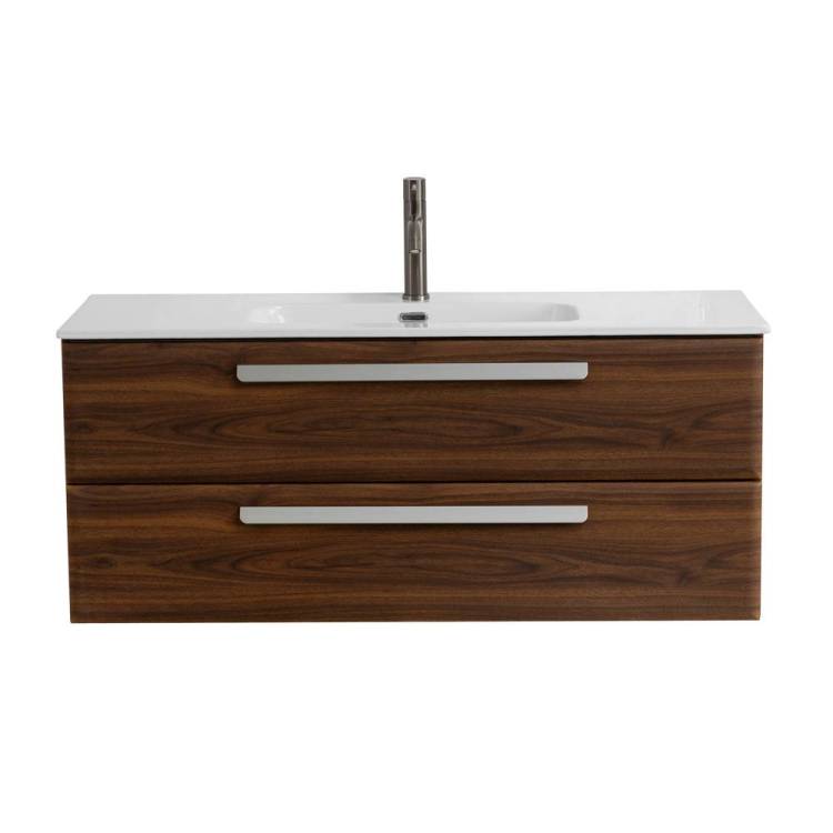 Тумба с раковиной Cezares ECO-CER-N-1200-2C-SO-NCS-P подвесная, Орех Шоколад Софт, 120x45.7x50