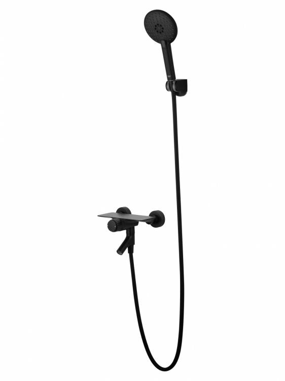 Смеситель для ванны Wonzon & Woghand WW-FE05L221-MB с душем, черный матовый
