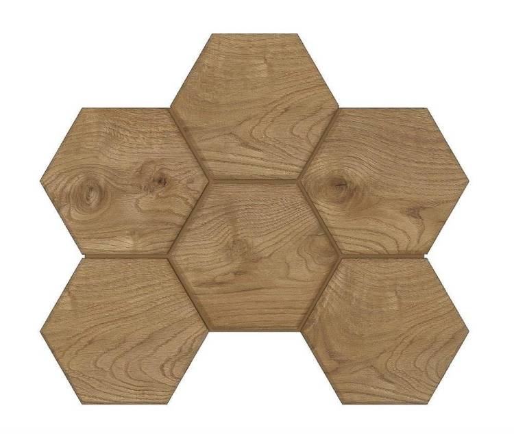 Мозаика Ametis by Estima Selection 39024 Mosaic/SI04_NS/25x28,5x10/Hexagon Walnut 25x28.5