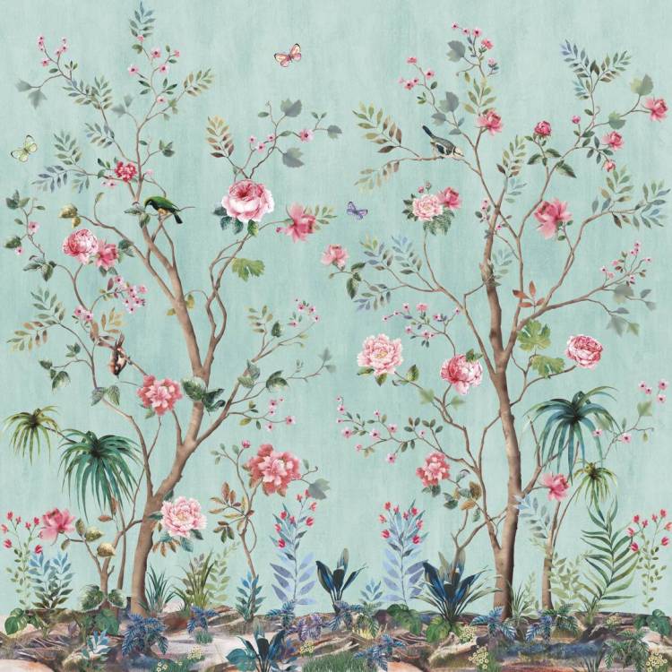 Бесшовные Eco обои Ortograf Flora 31152 Jasmine baby blue Жемчуг ОЕ-Р3