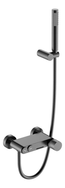 Смеситель для ванны Boheme Stick 123-GM Gun Metal с ручкой Diamond