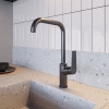 Смеситель для кухни Avrora Grand AV3821 с высоким поворотным изливом, графит фото 4