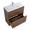 Тумба под раковину Belbagno Kraft 39 KRAFT39-800/390-2C-PIA-RT 80x39x83 Rovere Tabacco напольная с фрезерованными ручками по всей длине фасада с двумя выкатными ящиками фото 4