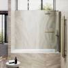 Шторка на ванну MaybahGlass MGV-793-2 80x140, поворотная, стекло сатин 6 мм, профиль бронза, с полотенцедержателем фото 3