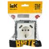Розетка 1-местная с заземлением, шторками и USB Type A+A IEK Brite BR-R14-16-U21-D21-K01 белый фото 2