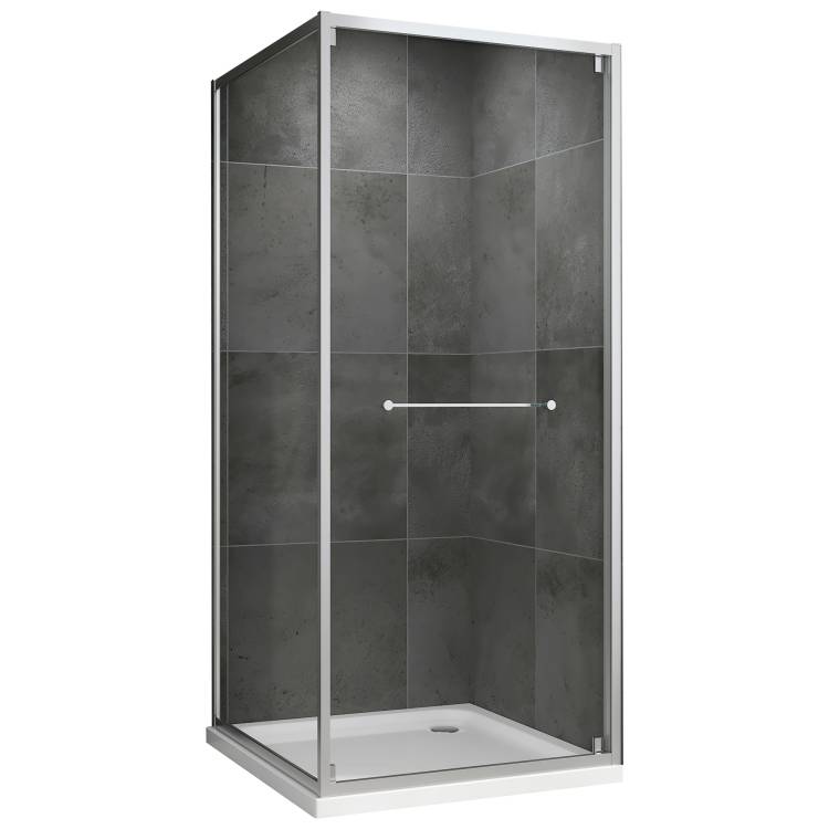 Душевой уголок Abber Schwarzer Diamant AG0A090 профиль хром, стекло прозрачное, 90x90x195