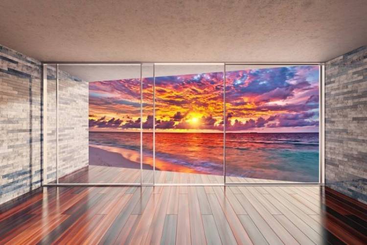 3D Фотообои Artegrafico «Вид с террасы на закат» T014 акварель