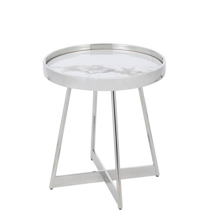 Стол журнальный Stool Group Гера EET-280 сталь серебро 50x50x55
