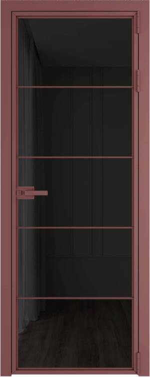 Межкомнатная дверь Profil Doors 5 AX цвет профиля Красный антрацит, стекло безопасное 6 мм черное тонированное 600x2000