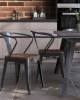Набор из 4 стульев Stool Group Tolix Arm Wood YD-H440AR-W LG-01 X4 черный глянцевый, темное дерево фото 3