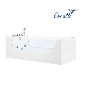 Акриловая ванна Cerutti Spa C-453A гидромассажная, белая, 180x80