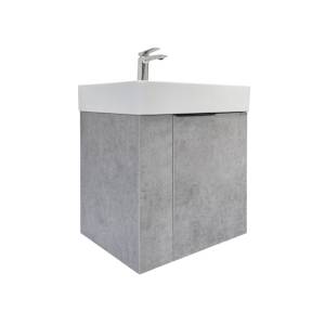Тумба с раковиной Comforty Асти-60П 00-00019191 подвесная, бетон светлый