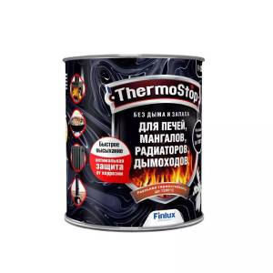 Термостойкая эмаль без дымления до 700°С Finlux F-1200 ThermoStop RAL 9006 бело-алюминиевая 0.5 кг