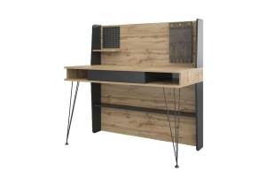 Стол письменный Woodville Нобира 515117 антрацит/дуб ирландский 120x60x120.5