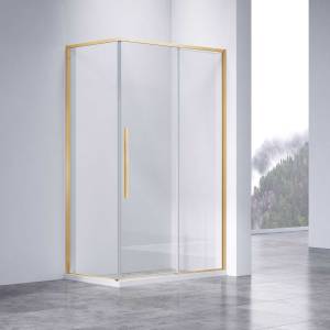 Душевой уголок Vincea Slim-N VSR-4SN9013CLG профиль брашированное золото, стекло прозрачное, 130x90x200