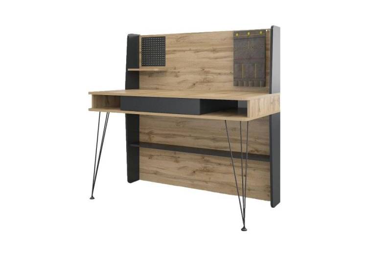 Стол письменный Woodville Нобира 515117 антрацит/дуб ирландский 120x60x120.5