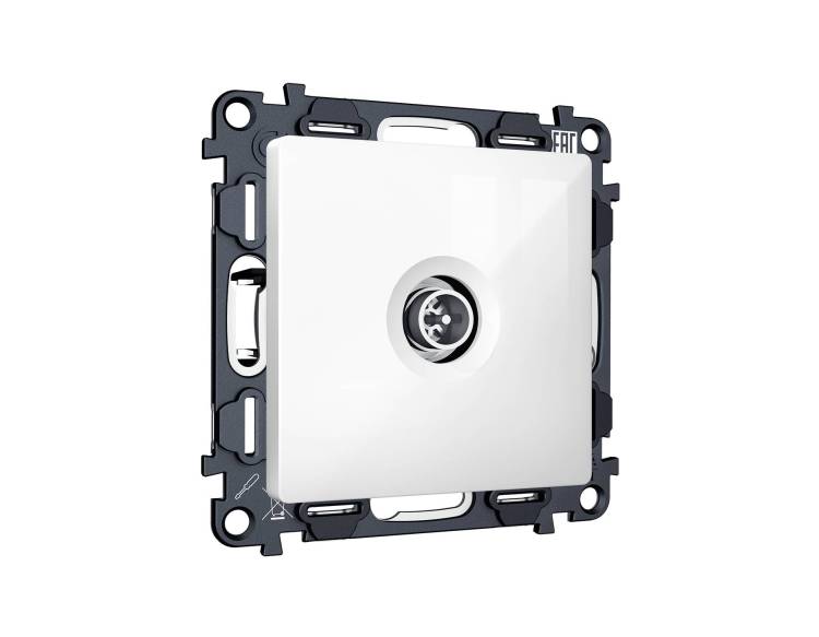 Комплект механизма TV розетки оконечной Ambrella Volt MA MA113005 белый глянец