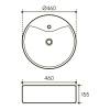 Раковина Aqueduto Espiral ESP0610 46x46, белый глянцевый фото 3
