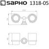 Стакан SAPHO DIAMOND для зубных щеток (2шт.), стекло мат. с двойным держателем, бронза фото 3