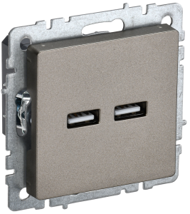 Розетка USB type A+A IEK Brite BR-U21-D31-K37 шампань