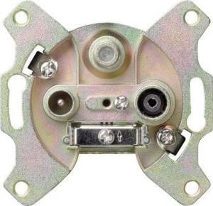 Розетка TV-FM-SAT Gira System 55 оконечная алюминий 093700