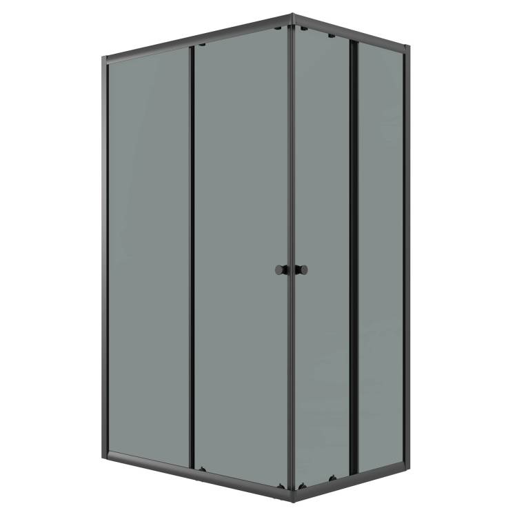 Душевой уголок Niagara Eco NG-1129-14QT профиль черный матовый, стекло тонированное, 120x90x190