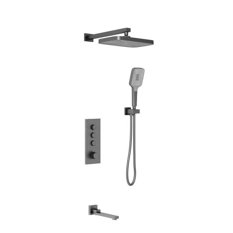 Душевой комплект Vincea VSFW-433T1GM встраиваемый, термостатический, вороненая сталь