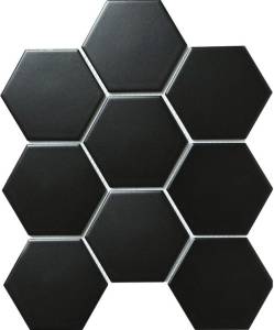 Мозаика Starmosaic Hexagon Fq83000/Sbh4810 Big Black Matt 25.6x29.5