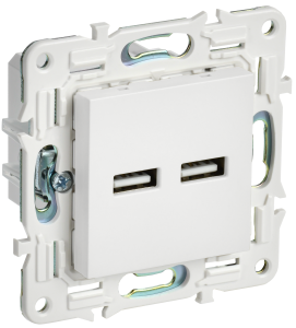Розетка USB type A+A IEK Skandy SK-U21-D31-K01 арктический белый