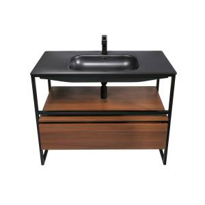 Тумба с раковиной Armadi Art Loft 100 dark wood, напольная