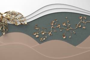 3D Фотообои Artegrafico «Цветущий поток» OP-017 канвас