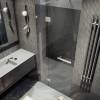 Душевая дверь в нишу MaybahGlass MGD-505-4 с добором на петлях, стекло графит, профиль хром глянцевый, 1950x1000 фото 2