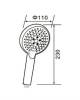 Душевая лейка Orange O-Shower OS03B d 110 мм, 3 режима, черный матовый фото 3
