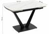 Стол Woodville Alarti 493187 matt white marble sintered stone/black 120(180)x80x76 фото 2