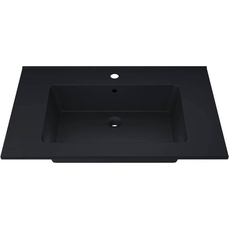 Раковина Uperwood Parma Quartz 291003004 77 см, уголь, черная матовая