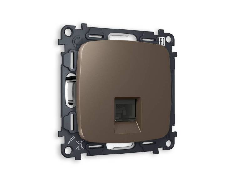 Комплект механизма телефонной розетки со шторкой Ambrella Volt Omega MO642030