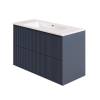 Тумба с раковиной La Fenice Terra Twin Blu Grigio NFNC-01-TER-BG-100-2-3-100 синяя матовая, 100 см