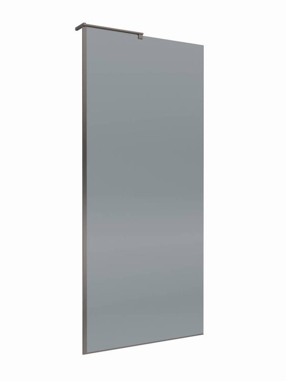 Душевая перегородка BelBagno UNO-L-1-TB-90-GR-GM профиль оружейная сталь, стекло тонированное, 90x200