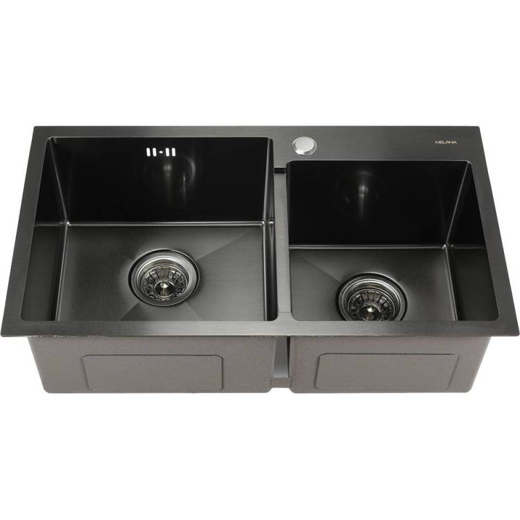 Мойка кухонная Melana ProfLine S7240HB графит врезная прямоугольная 720x400x220мм
