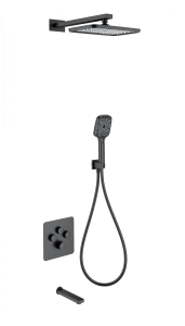 Душевой комплект Wonzon & Woghand WW-B4005-MB с термостатом, черный