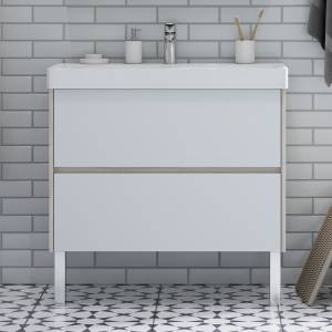 Тумба с раковиной AQUATON Сканди 90 1A2519K0SDB20 дуб верона