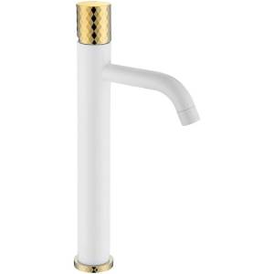Смеситель для раковины Boheme Stick 122-WG White Diamond Gold