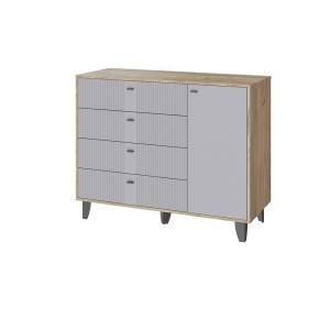 Комод ТЭКС Катрин-13 00-00185340 дуб крафт серый, серый