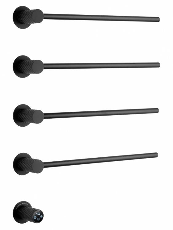 Полотенцесушитель электрический Wonzon & Woghand WW-A354-MB встраиваемый, Черный матовый