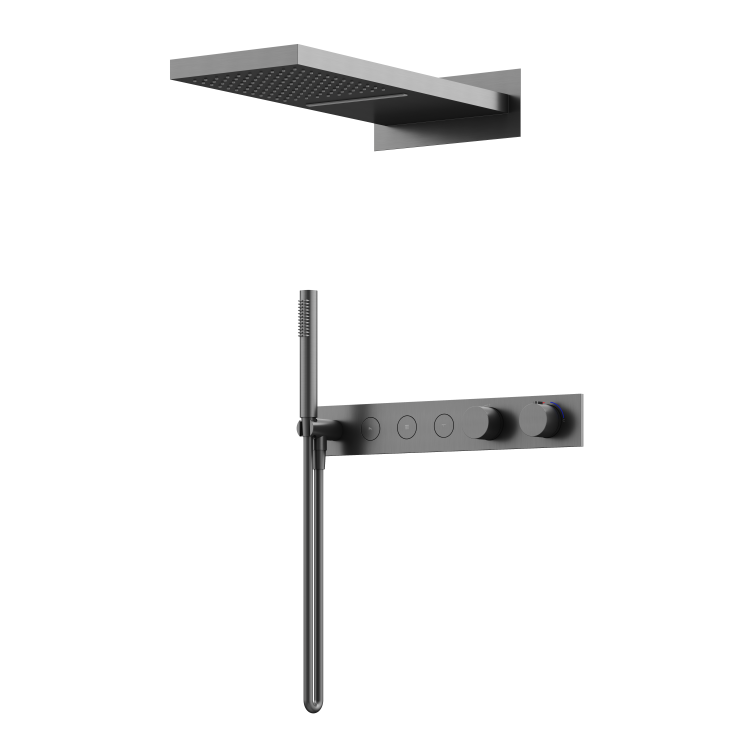 Душевая система Sancos Linn SC9023GG вороненая сталь
