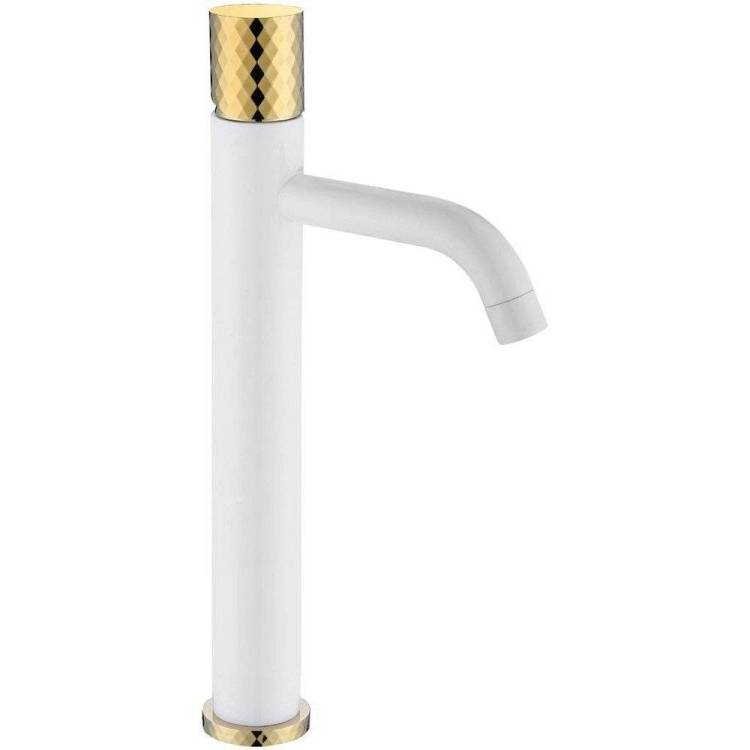 Смеситель для раковины Boheme Stick 122-WG White Diamond Gold