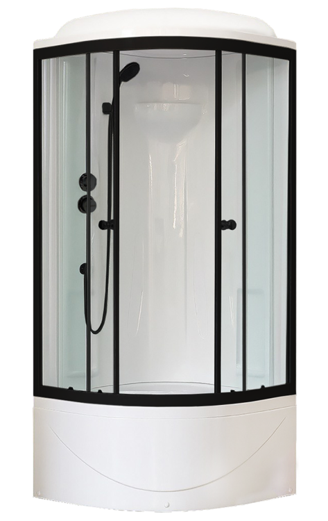 Душевая кабина Royal Bath BK RB90BK1-T-BL профиль черный, стекло прозрачное, 90x90x217